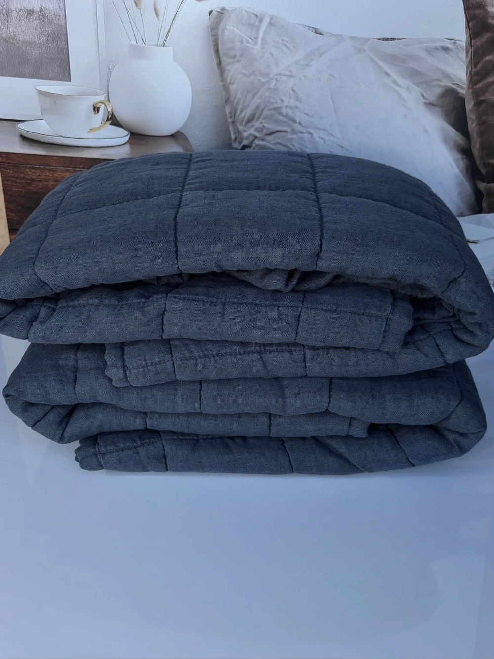 Nightfall European Linen Box King Sham Set Quince